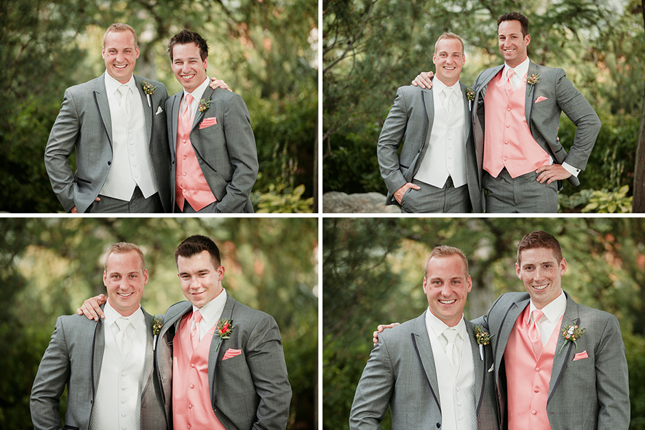 A groom with all of his groom's men.