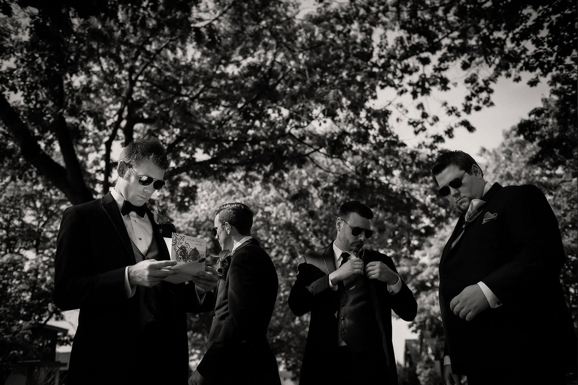 Well-dressed men in suits B&W