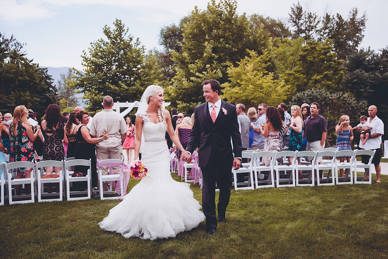 Just married - bride and groom recessional.